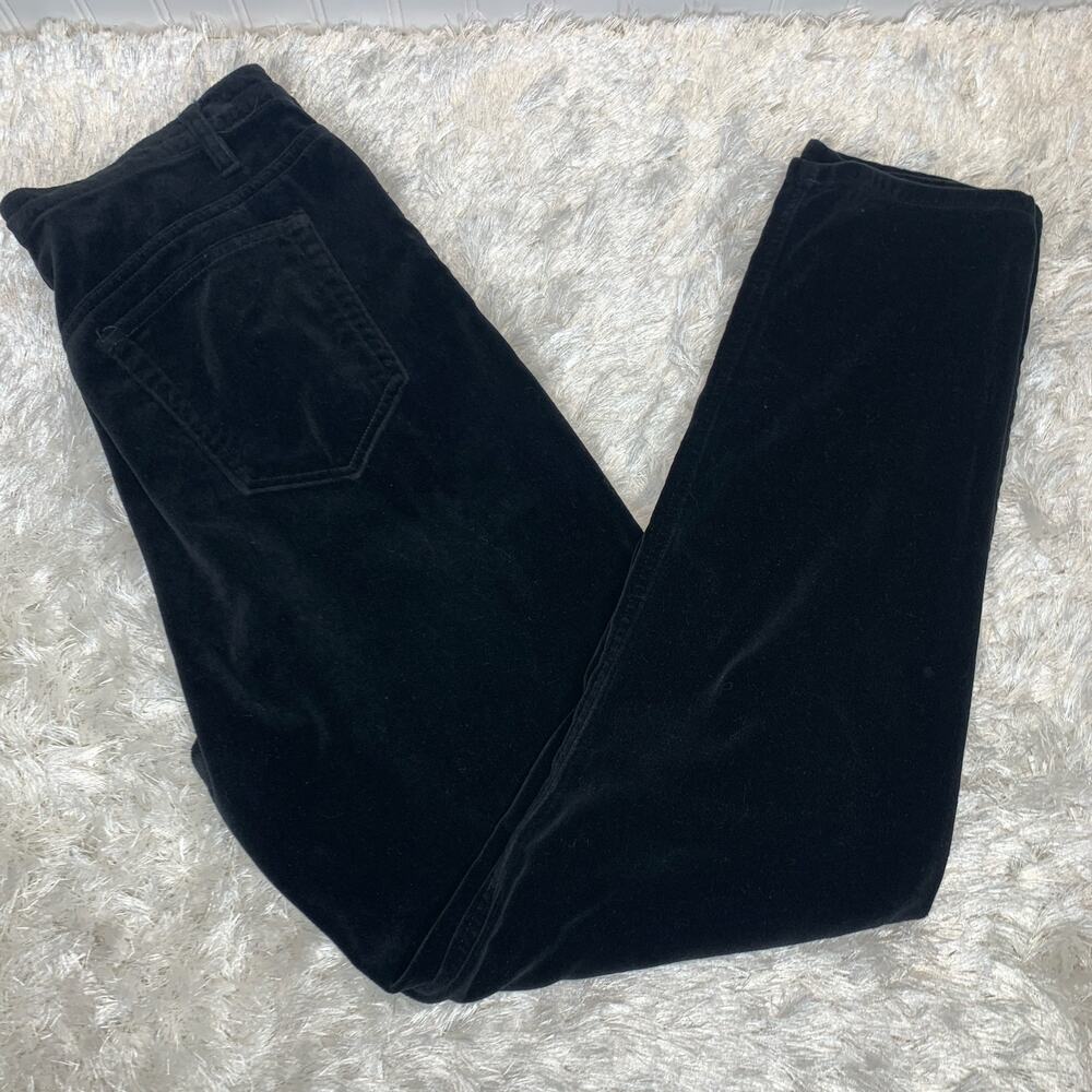 Y2k Vintage Liz Claiborne Black Velvet Pants 5 Pocket Style Sz 32" Waist